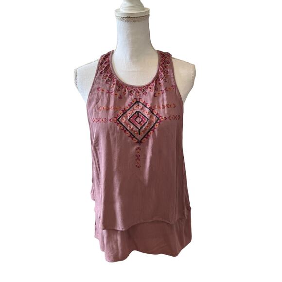 Knox Rose lavender embroidered sleeveless top L - Picture 1 of 8